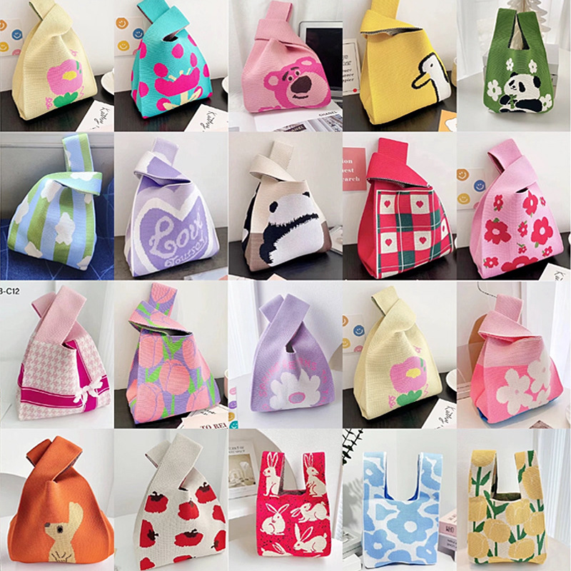 背心针织包定制可爱卡通日常手提购物包小众编织伴手礼袋手拎包