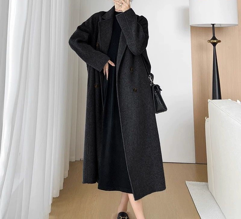 Demi-season elite woolen coat, (Physicals), plus size