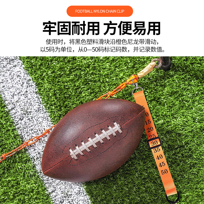 Clip de cadena de árbitro de fútbol lugar de fútbol árbitro equipo marca profesional fútbol nylon cadena clip naranja nylon número