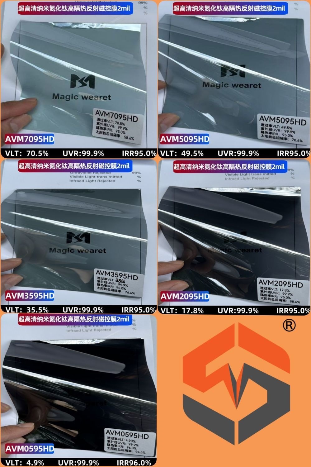 Car film, high thermal insulation solar film, high thermal insulation film, glass film, explosion-proof film, sun protection film, car sticker film 30m whole roll