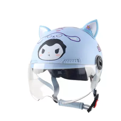 Motosiklet kaskı (dəbilqə): 3C Summer Helmet Class A - 3c-adult-blue-cooler-transparent-short-mirror-ears