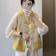 岁月鎏金新中式国风马甲2026新款春季新款提花织锦马夹上衣A2905
