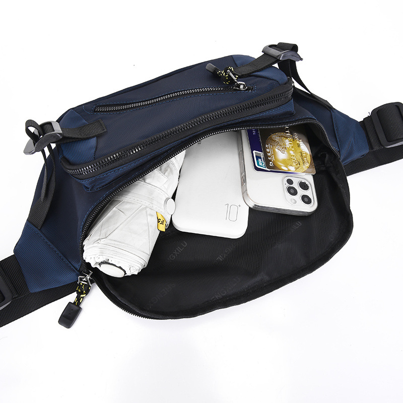 跨境热销户外跑步运动腰包休闲简约男士胸包大容量旅行单肩斜挎包