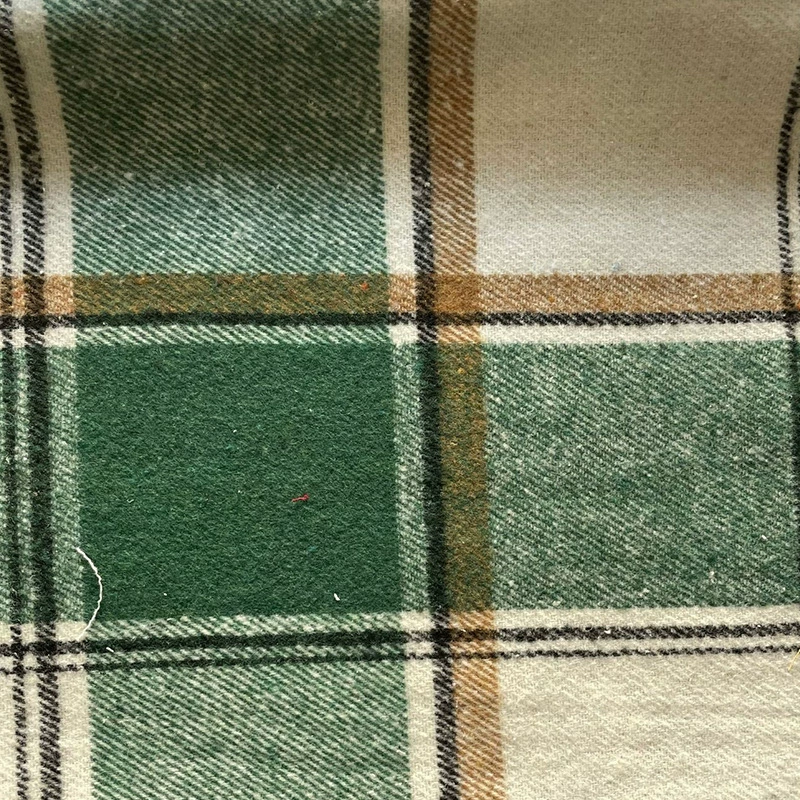 Mao woolen hair color weaving grid cloth polyester cotton double-sided woolen shirt cloth material 270-450G factory undertake orders