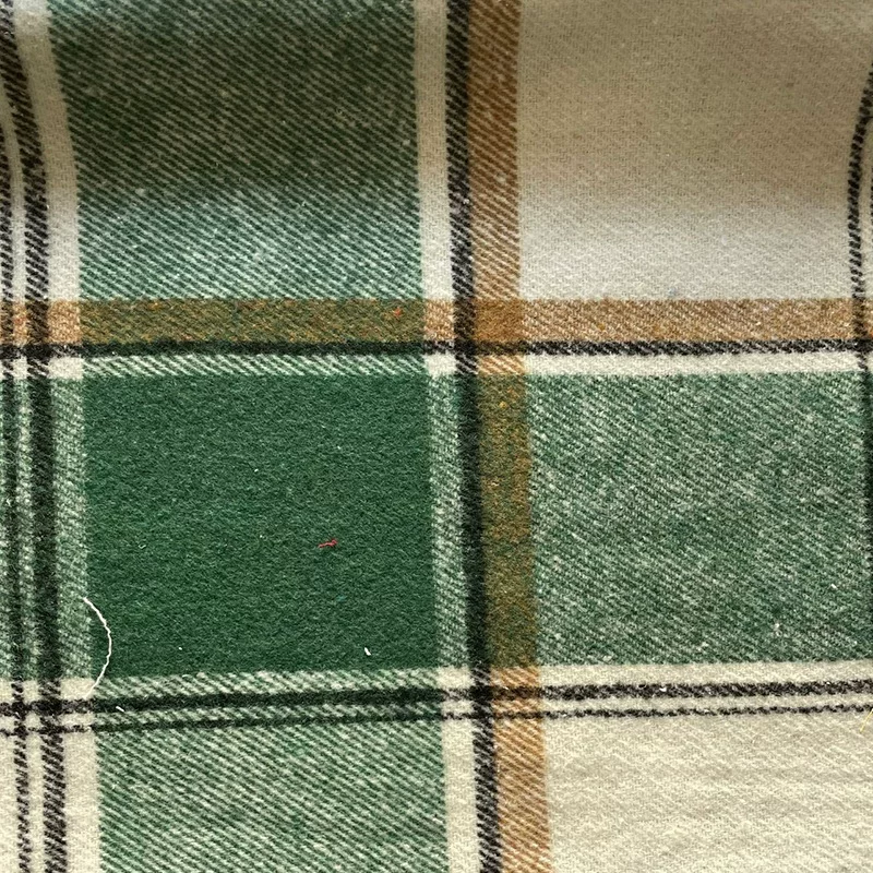 Mao woolen hair color weaving grid cloth polyester cotton double-sided woolen shirt cloth material 270-450G factory undertake orders
