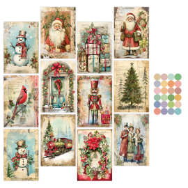 12张圣诞装饰墙拼贴套装抽象艺术印刷图片圣诞图片装饰海报照