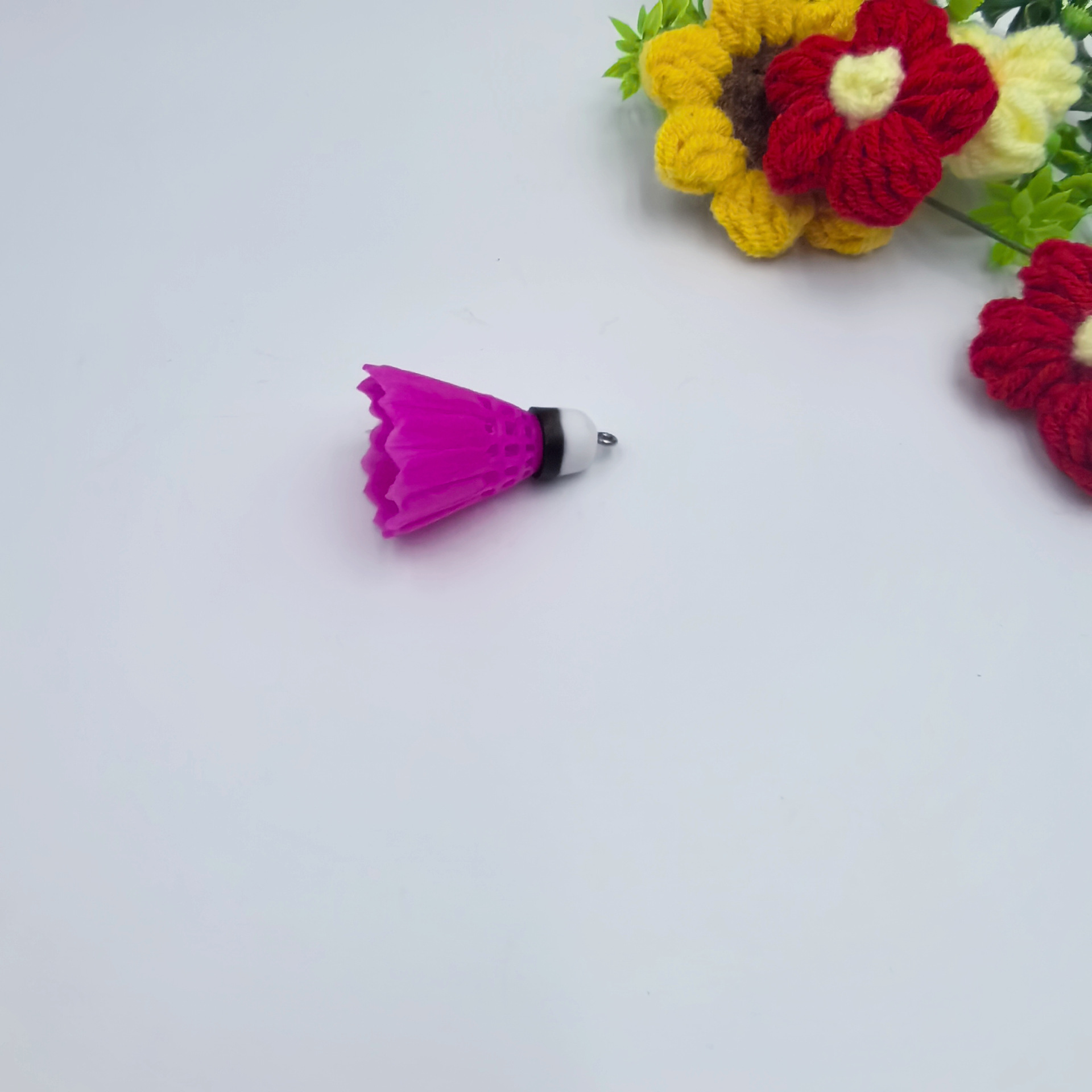 Mini pequeño tamaño de simulación de bádminton llavero colgante adornos deportivos ventiladores pequeños regalos transfronterizos