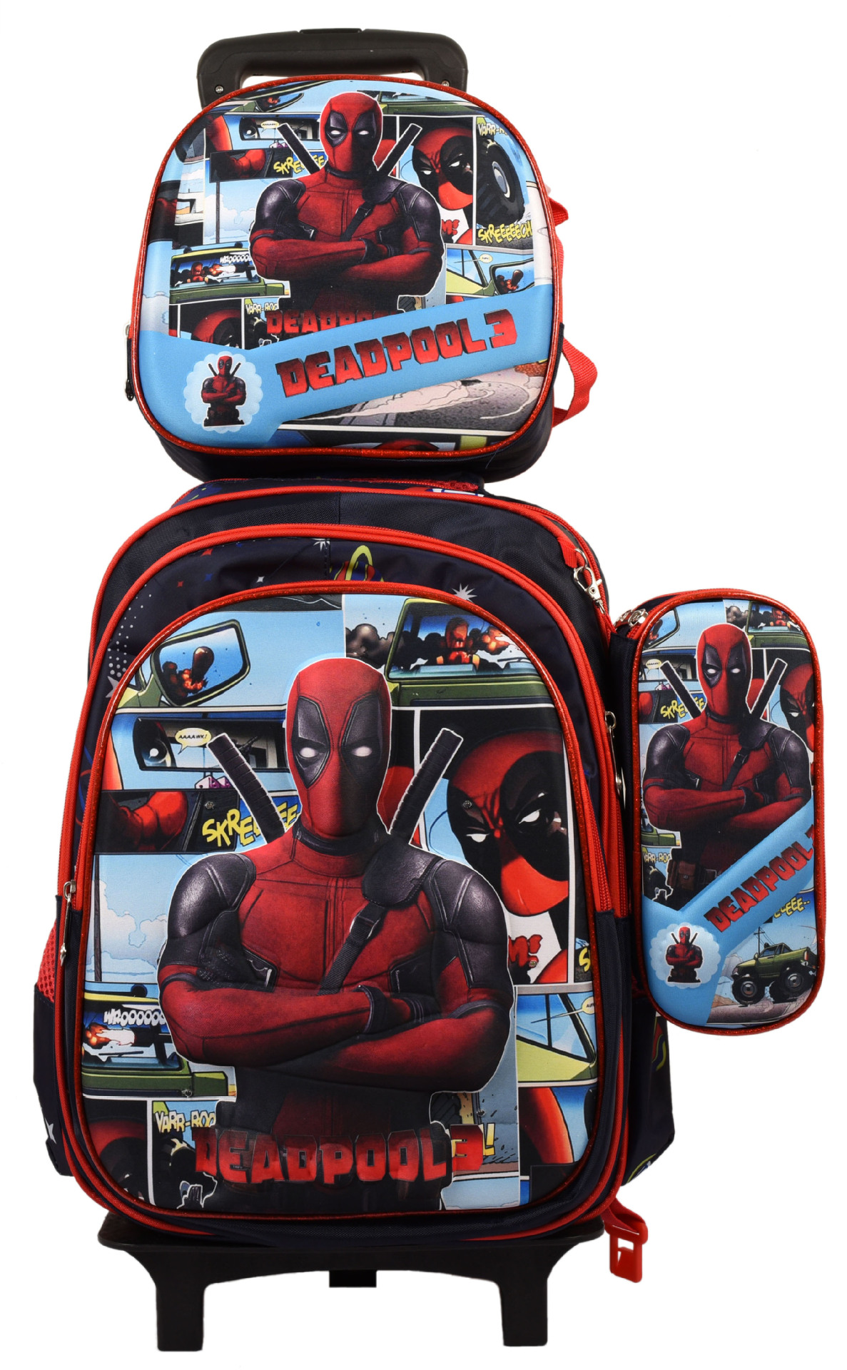 Mochila escolar fábrica 3D traje de tres piezas Shaodong escuela primaria al por mayor mochila de tres piezas de hombro de dibujos animados con protección de la columna