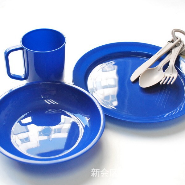 Ca13 Outdoor Travel Picnic Ultra-Light Plastic Tableware 6-Piece Set for One Person, Dishes and Cup Set for One Person