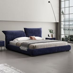 New Italian Petal Bed Modern Simple Master Bedroom Fabric Bed Internet Celebrity Home Light Luxury Style