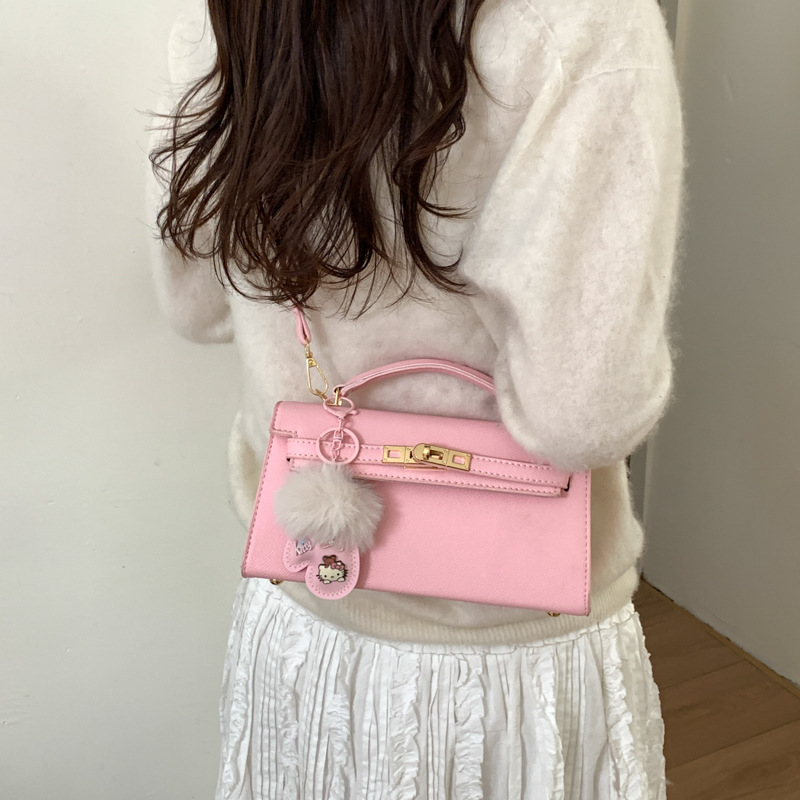 Textura de bloqueo bolso de mano Kelly 2026 nuevo estilo extranjero bolso de hombro de moda diaria bolso pequeño