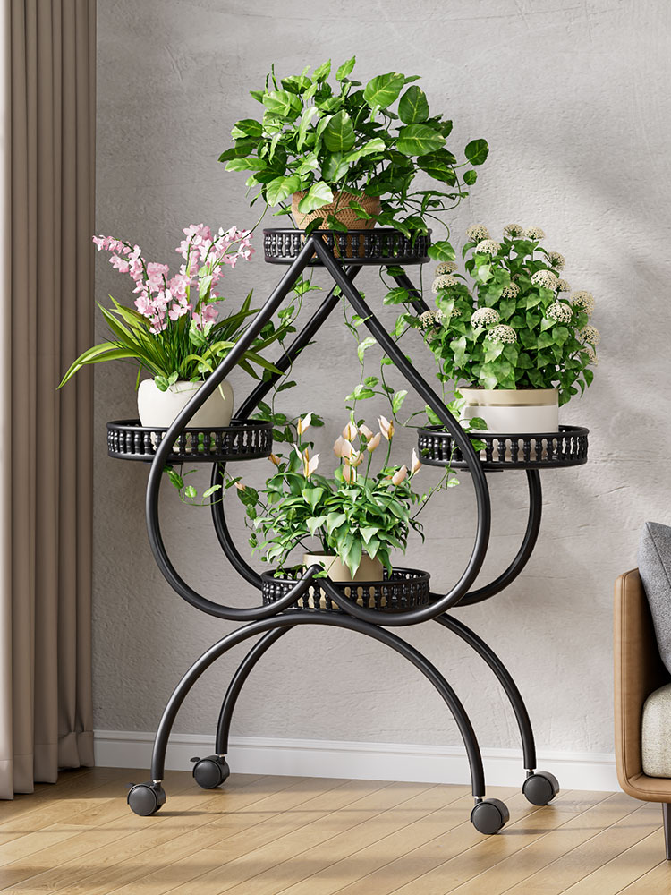 검정색 - 대담하고 두꺼워진 4개의 냄비 [무료 범용 바퀴]