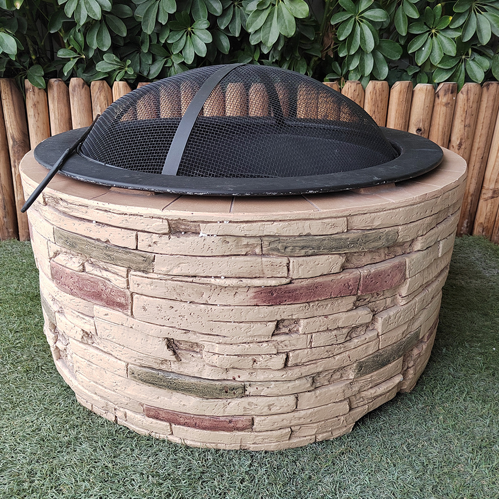 Creative Brick-Like Design Outdoor Garden Wood-Burning Barbecue Grill for Winter Bbq Heating and Tea Brewing - 3