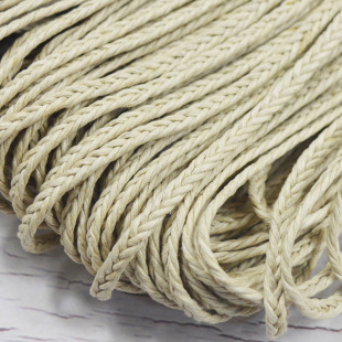 4mm 5 -shares of rice white hemp, marijuana, flat braids, cotton, chopper, wrap, wrapped in hand packing, binding hair