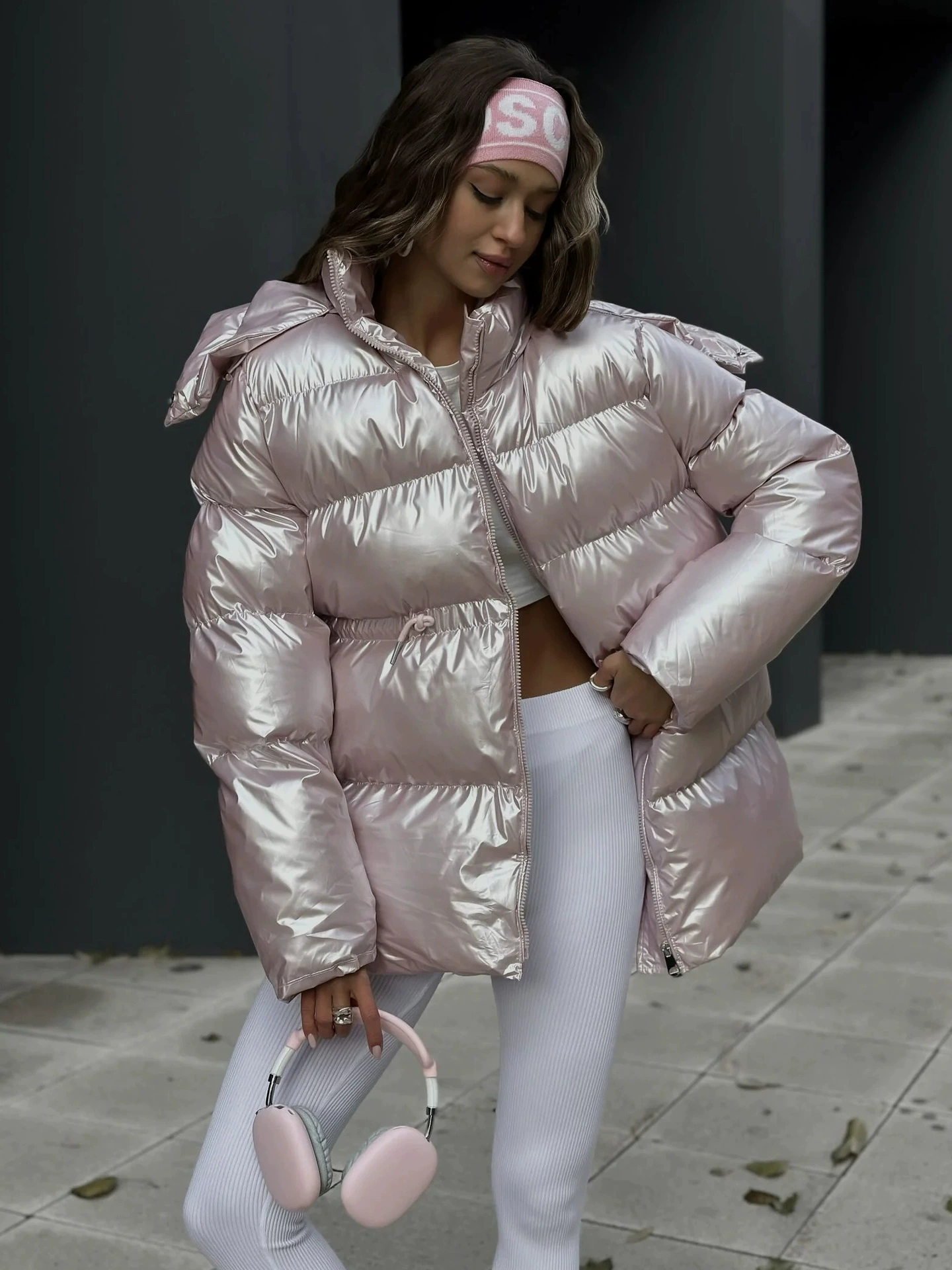 (Cross-border trading), fashionable removable down jacket with hood, European style, high-quality style