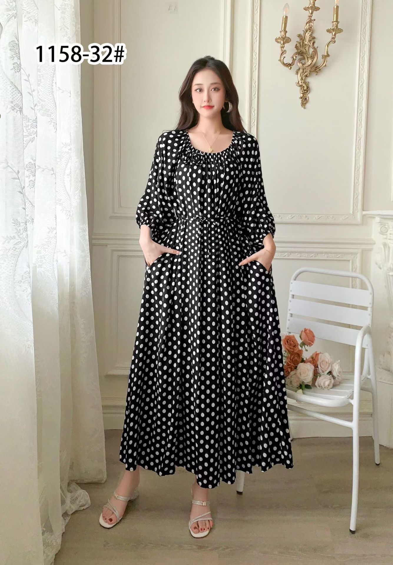 Ropa de mujer de talla grande transfronteriza europea y americana, vestido informal de algodón largo hasta la rodilla, holgado y cómodo, para verano, ropa de maternidad.