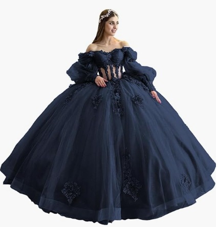Flores vestido de adulto con mangas brillante con cuentas vestido dulce 2026 nuevo vestido de baile de hombro para mujeres image 23