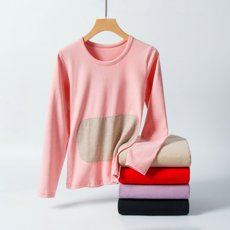 Wool Silk Patch Men's and Women's Two-color Thick Velvet Thermal Underwear suit High-elastic Slim-fit Garden Collar Autumn Clothes and Pants