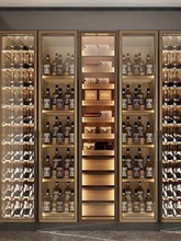 不锈钢恒温酒柜常温别墅轻奢酒架展示柜客厅红酒柜雪茄柜酒窖