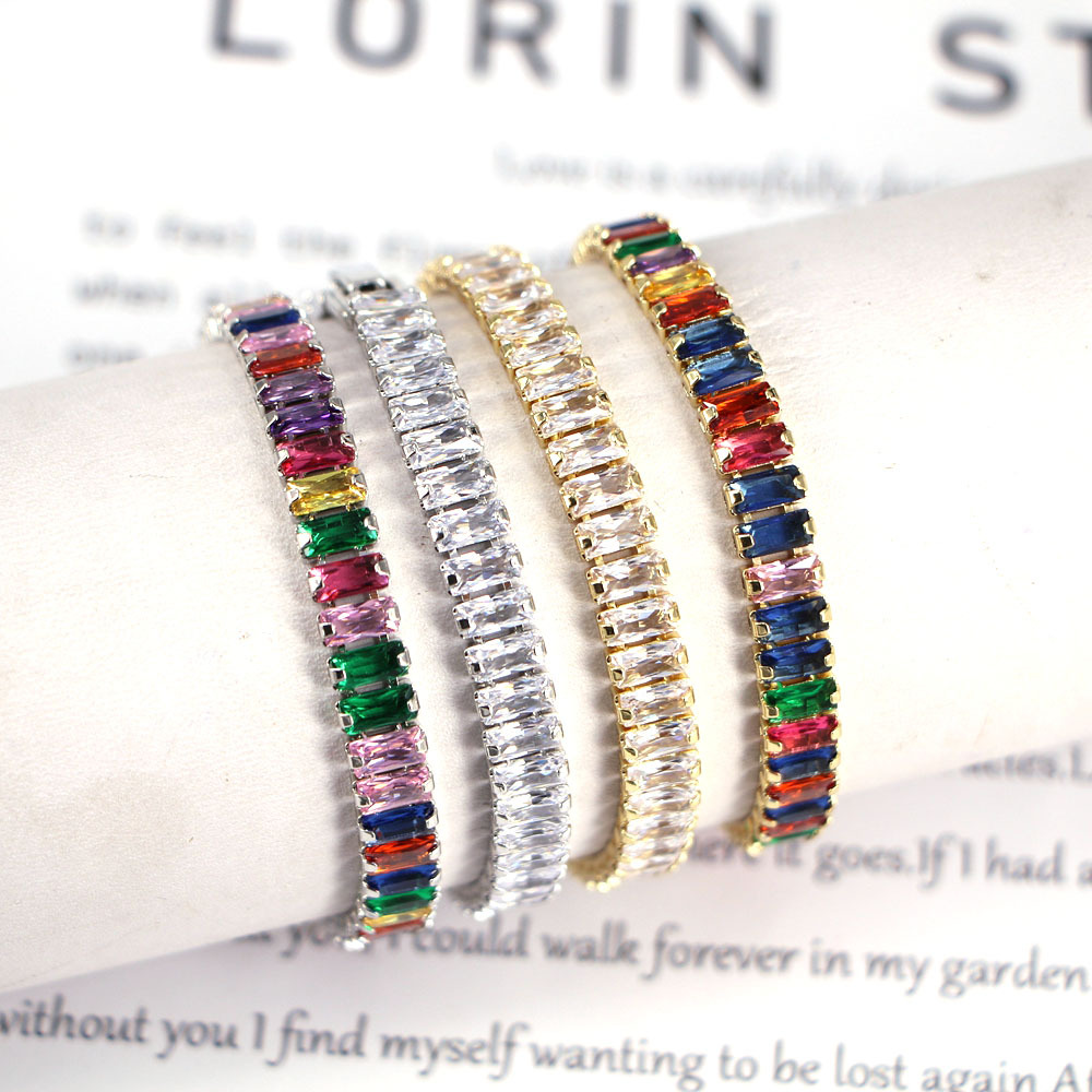 European and American diamond bracelet copper bracelet color crystal bracelet