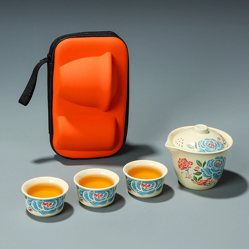 Новый керамический дорожный чайный набор, портативный для использования в автомобиле и на открытом воздухе, быстрый заварник, подарок для корпоративных мероприятий и открытий.