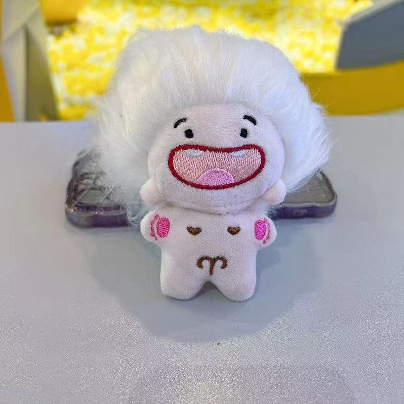 批发十二星座棉花娃娃搞笑缺牙巴毛绒公仔钥匙扣挂件毛绒卡通玩具