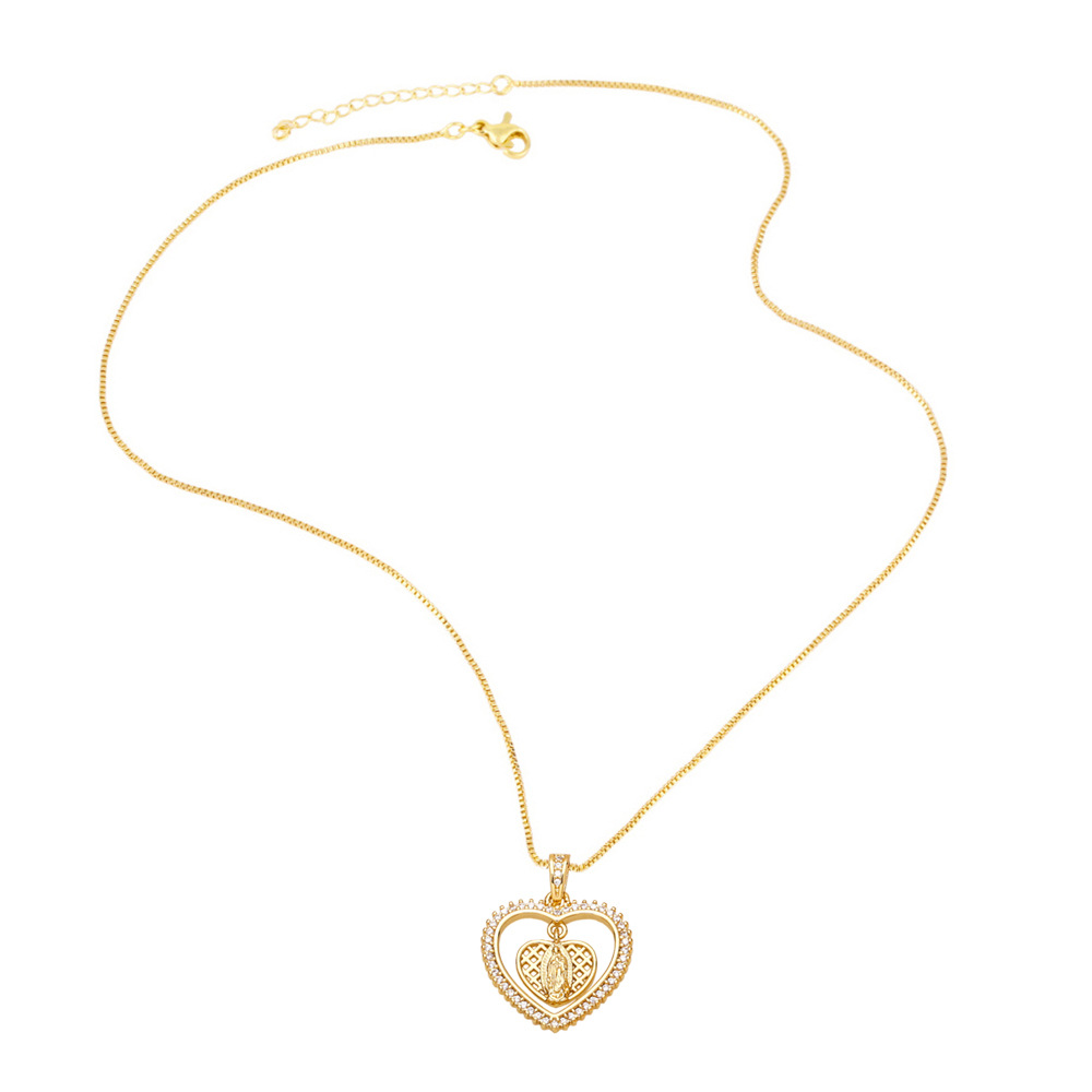 fashion eye pendant necklace simple  diamond-encrusted lcopper necklace