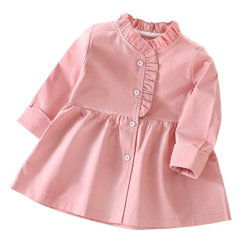 Gabardina para niñas 2024 Primavera y otoño Nuevo estilo coreano Mediano y pequeño Top casual de moda para niñas