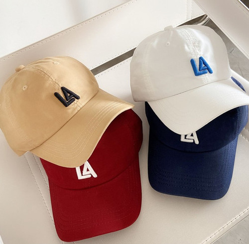 Popular style women's spring and summer LA letter baseball cap men's Korean version soft top casual sunshade duckbill hat 