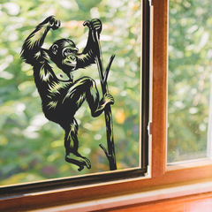 Wholesale Black and White Gorilla Branch Bedroom Living Room Entrance Glass Home Decor Wall Sticker Self Adhesive