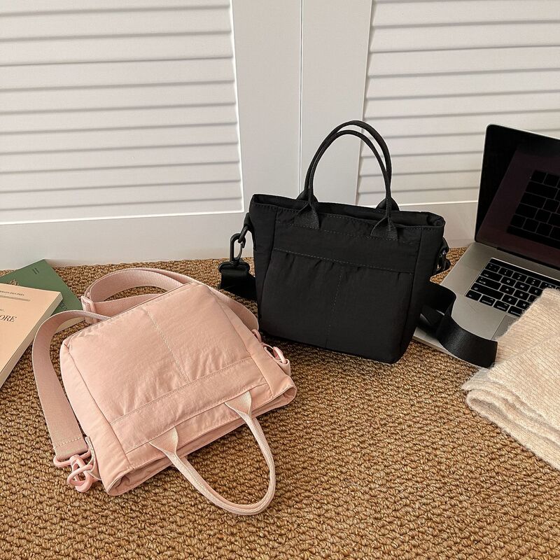 Uniqlo Large-Capacity Women's Handbag, High-End Lightweight Cotton down Tote Bag, Diamond Checkered Travel Bag