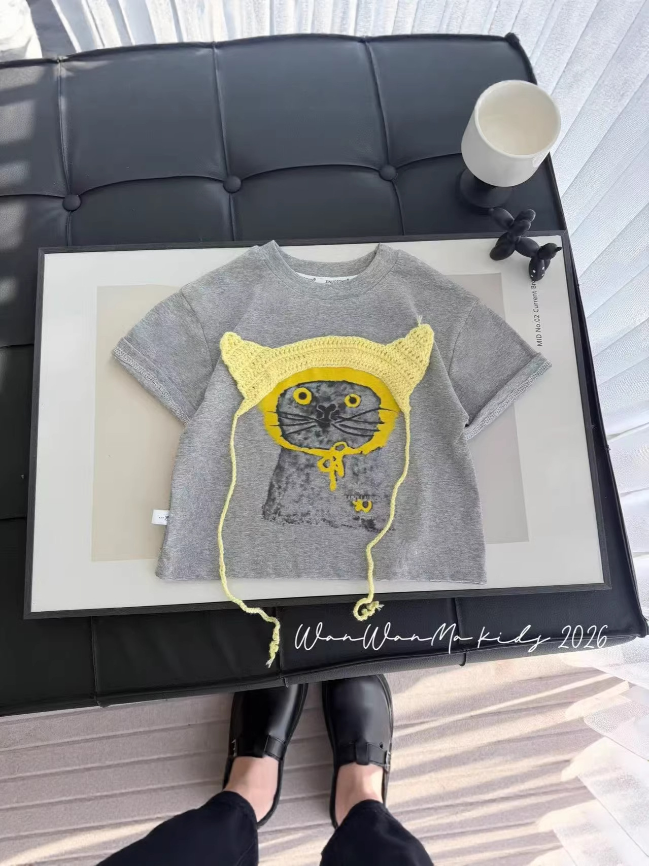 Camiseta infantil de algodón de punto con sombrero parche tridimensional para niños y niñas más ropa infantil para adultos y adolescentes