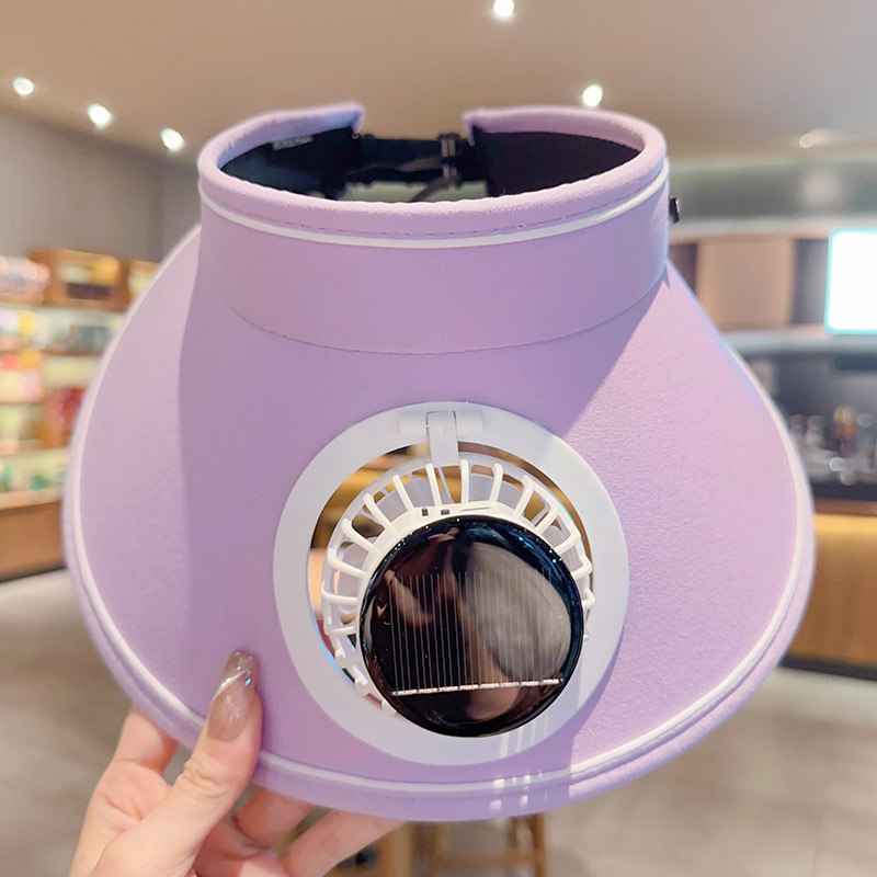 Sombrero de pescador con ventilador solar para protección solar de verano, recargable por USB, de ala ancha, para exteriores.