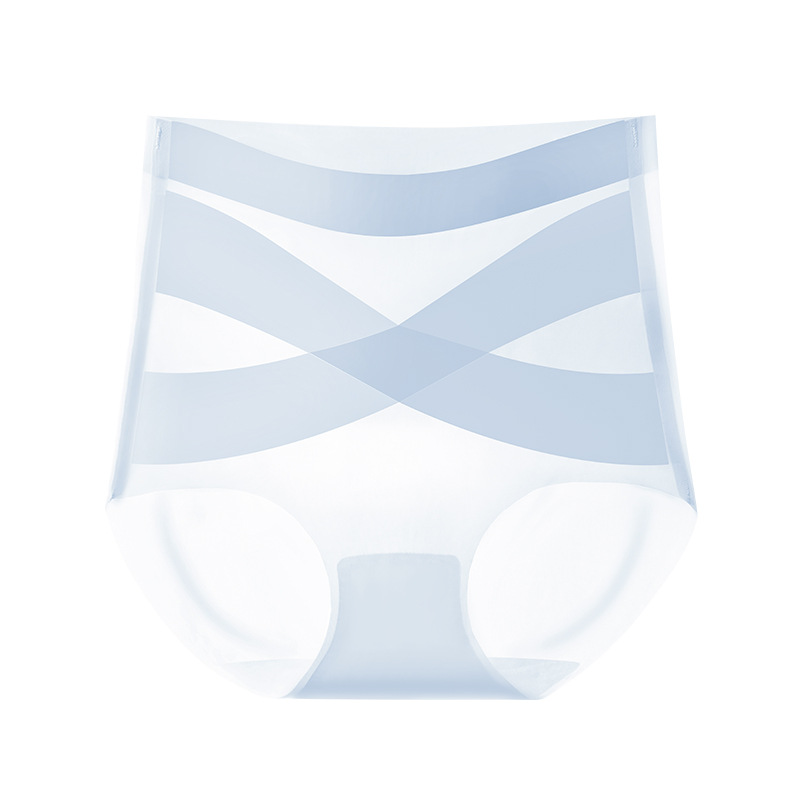 Ropa interior sin costuras de seda de hielo para mujer, estilo fino, transpirable de cintura media, cintura alta para niñas, nuevos pantalones de vientre, refrescante