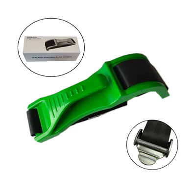 Car seat belt Pregnant Women, Belly Support Belt - abs-maternity-safety-belt-green-metal-adjustment-buckle-boxed