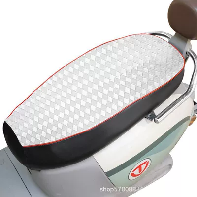 Cover Heat Insulation Cushion Cover – Electric car cushion - silver-diamond-grid-thick-leather-large-size