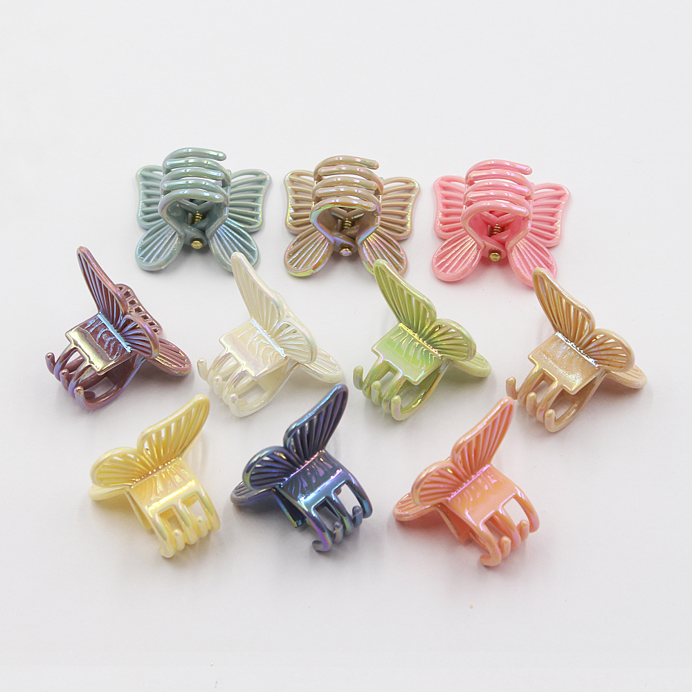 2.5 Morandi galvanizado AB color lateral gradiente mini rascar tiburón clip de cabello clip de cola de caballo princesa adornamiento de cabello image 23