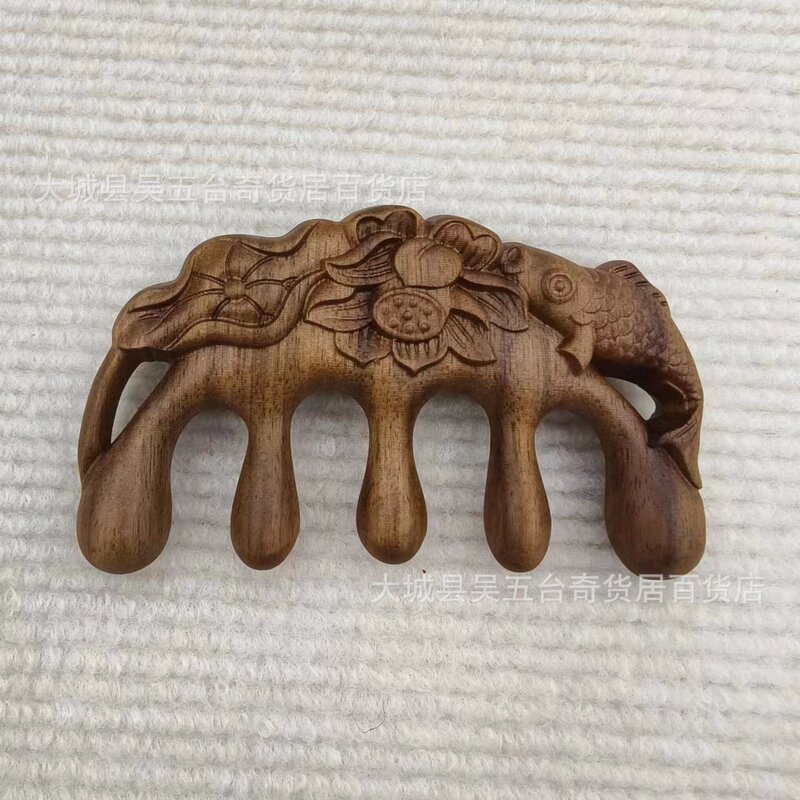 金糸檀木イルカマッサージ櫛海馬木櫛メーカー卸売り経絡櫛スポットは木製マッサージ櫛を厚くする|undefined