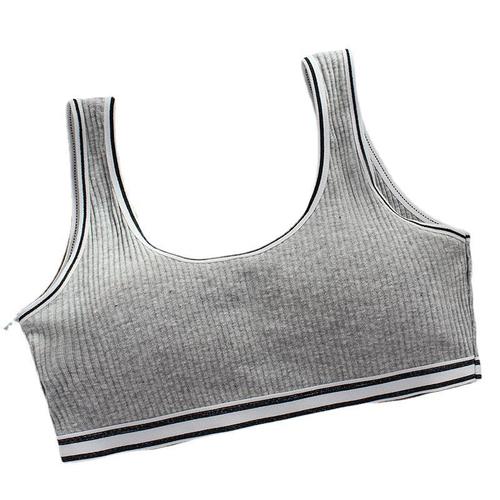 [Second hair] Girls bra underwear without rims threaded bra running pure cotton fitness yoga vest