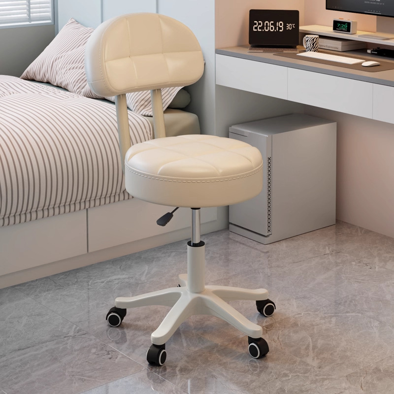 Swivel Caster Small Stool Dormitory Desk Chair Office Chair Adjustable Swivel Chair Home Computer Seat with Wheels and Backrest Chair