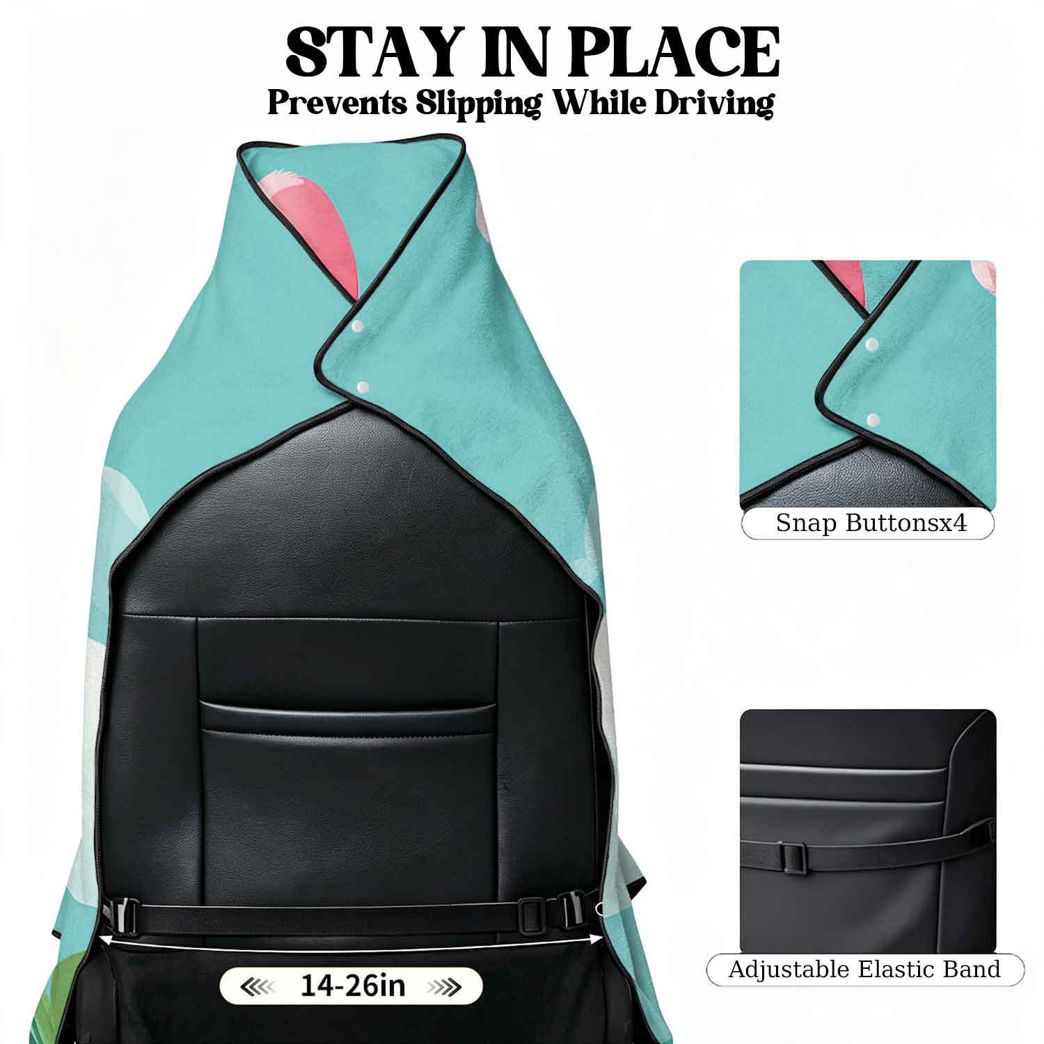Printed bath towel and car seat cover 2-in-1, ultra-fine fiber outdoor beach and car dual-use universal seat cushion