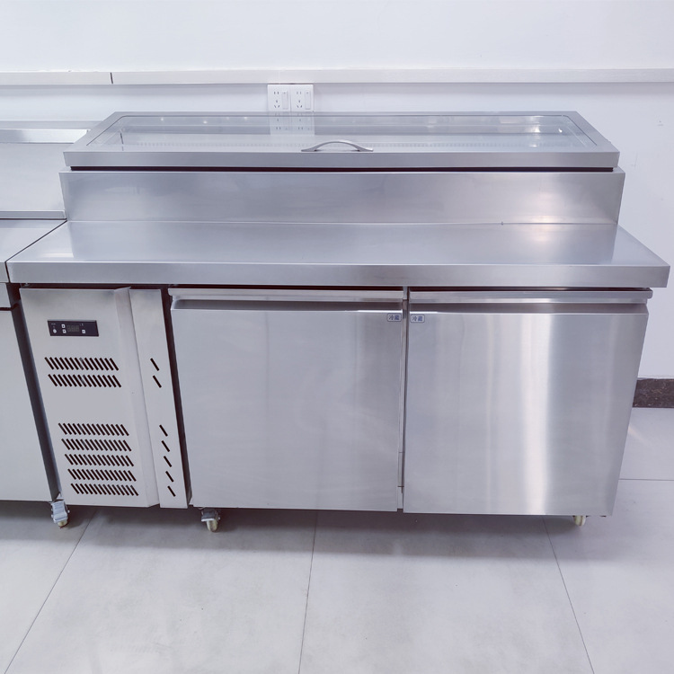 商用冷柜1.5米1.8米三门冰柜操作台沙拉比萨冰箱保鲜柜 卧式冷柜
