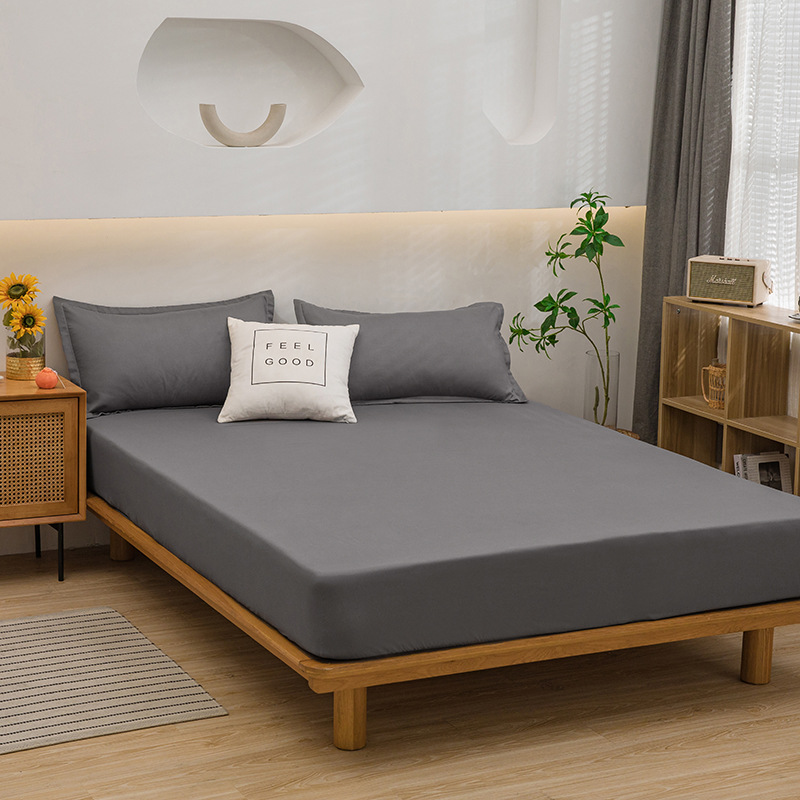 Cama de color sólido una sola pieza de algodón lavable japonés cubierta de cama a prueba de polvo todo incluido colchón cubierta de protección dormitorio doméstico moderno y simple