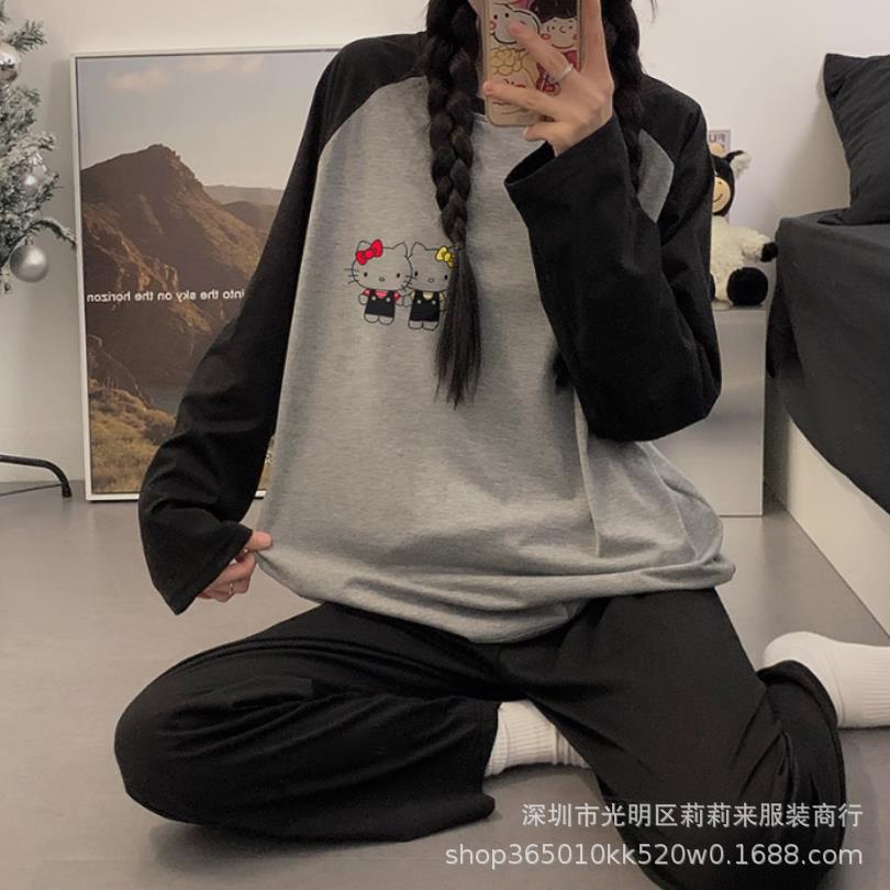 이중 길이 - 빨간색과 노란색 KT 고양이