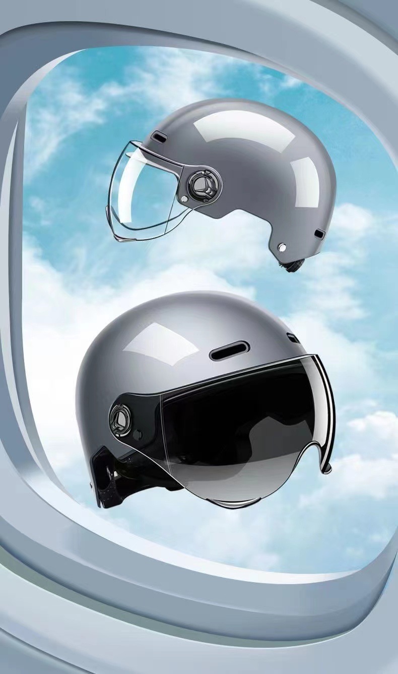 3C Certified Electric Vehicle Motorcycle Helmet for Men and Women, Electric Scooter Safety Helmet with Transparent Lens