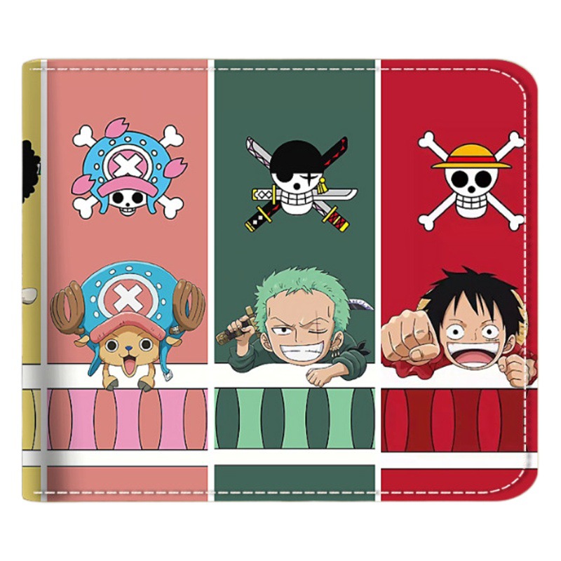 One Piece* Cross-Border Supply Manufacturer Anime Wallet Accessories Card Holder with Zipper Coin Purse Dropshipping
