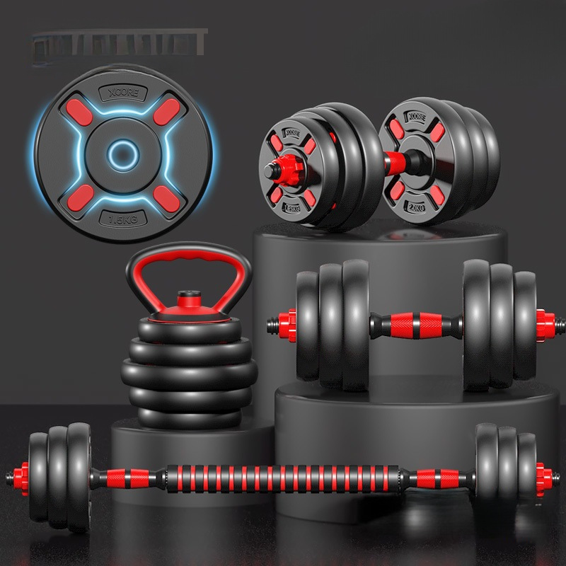 Dumbbell Men's Fitness Home Exercise Equipment Barbell Set Combination Package Rubber Adjustable Weight Removable Yaling