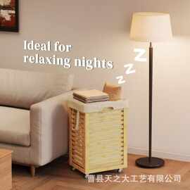 跨境木质简约家用卧室脏衣篮客厅杂物玩具整理筐衣物被褥储物筐