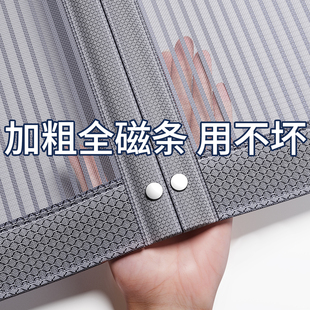 Summer Magic Tape Screen Door for Home Use, Mosquito-Proof Curtain with Full Magnetic Strip, Fly-Proof Self-Absorbing Magnet, Diamond Mesh, No Drilling Required