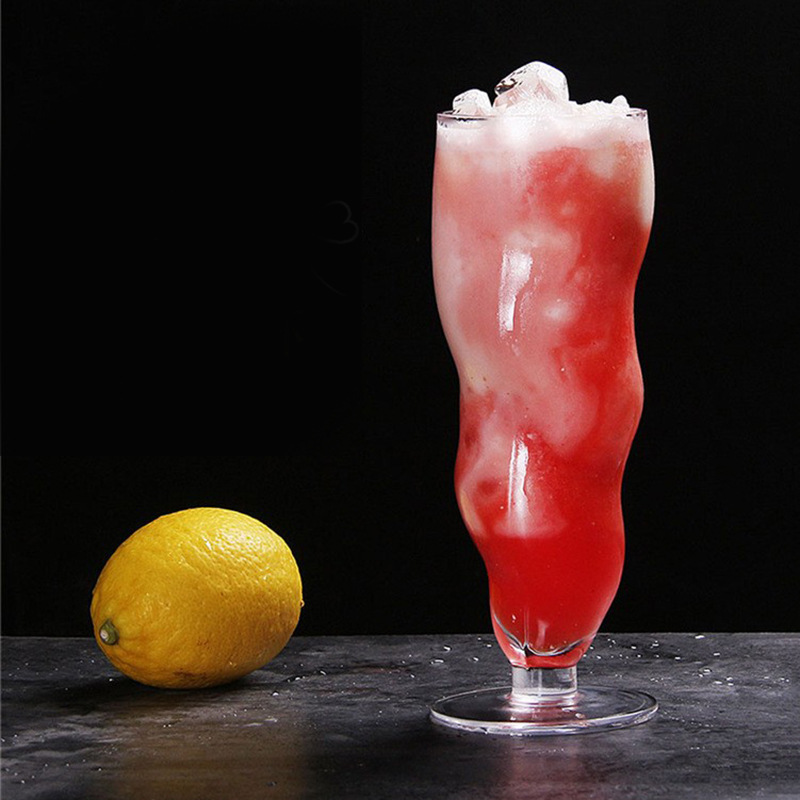 Taza de vidrio transparente creativa irregular en forma especial taza de jugo internet celebridad té de la leche postre bebida fría taza batido taza